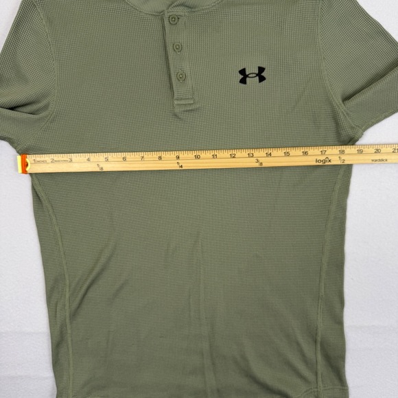 Lot of 2 Under Armour Mens Waffle Knit Henley Shirts Navy Olive Green Small - Picture 5 of 16